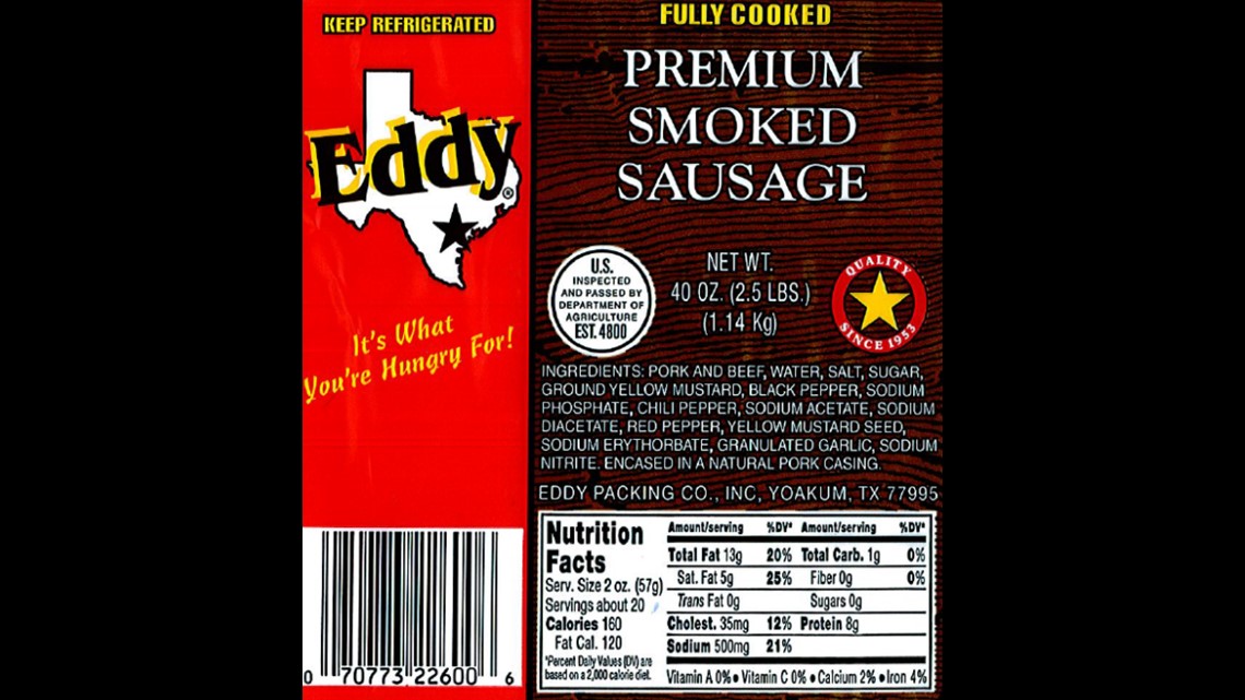 Smoked sausage sold in under several brand names recalled