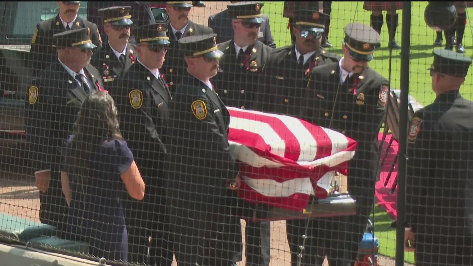 A services was held at Truist Park for Master Firefighter Preston Fant. The firefighter died in a fire earlier this month. 