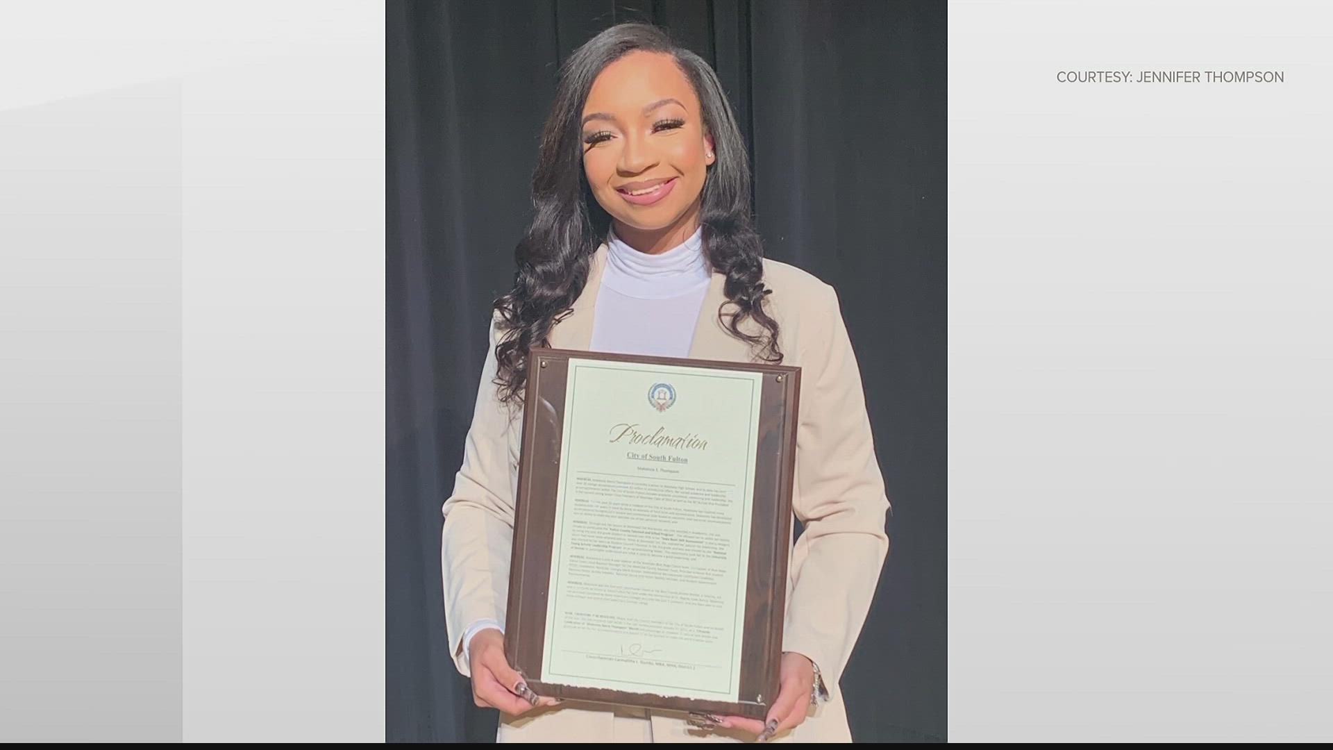 Makenzie Thompson said she has decided to study animal science at Tuskegee University.