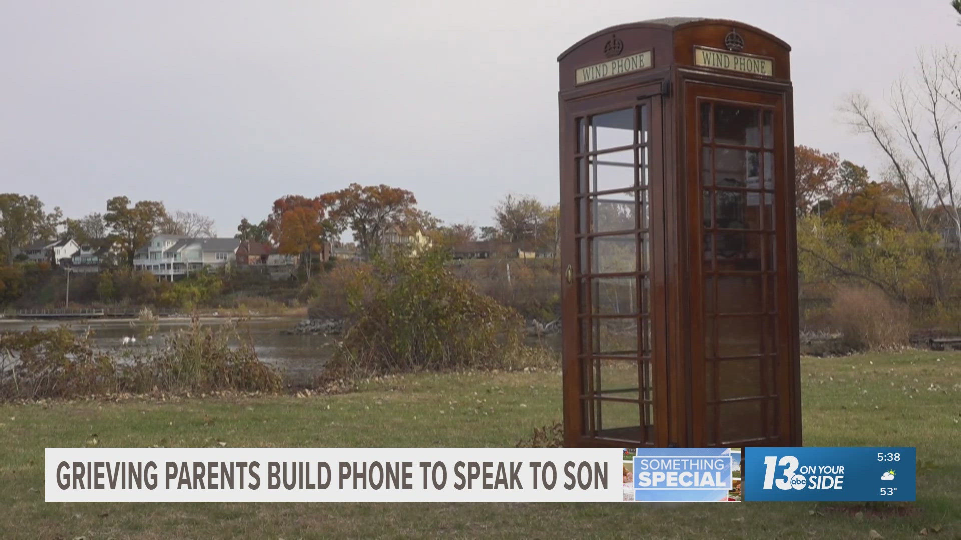 A Muskegon couple built a wind phone to stay connected to the son they lost. Now, it's helping others through grief too.